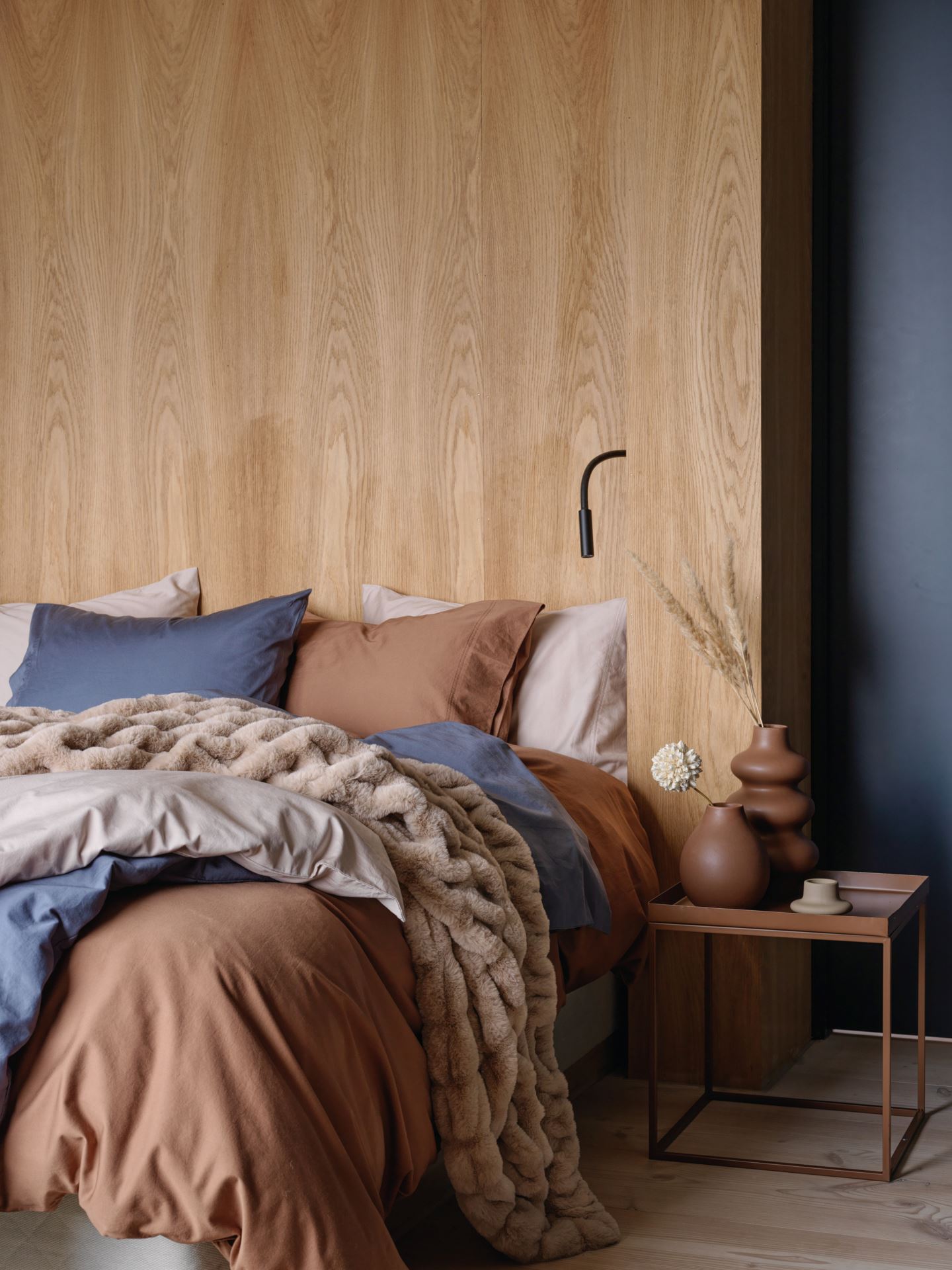 Påslakanset i satin dimblå - 4