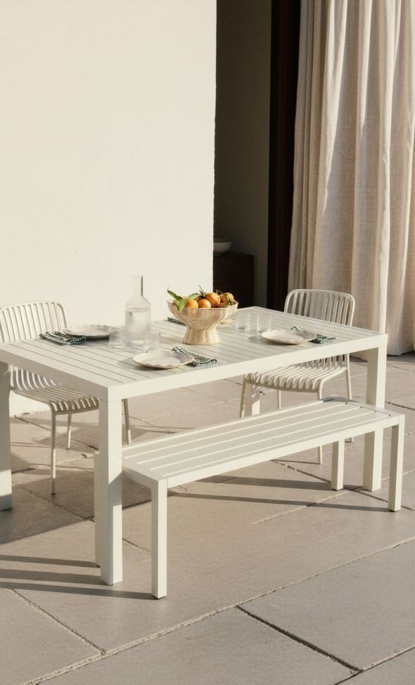 Trädgårdsbänk offwhite - 2