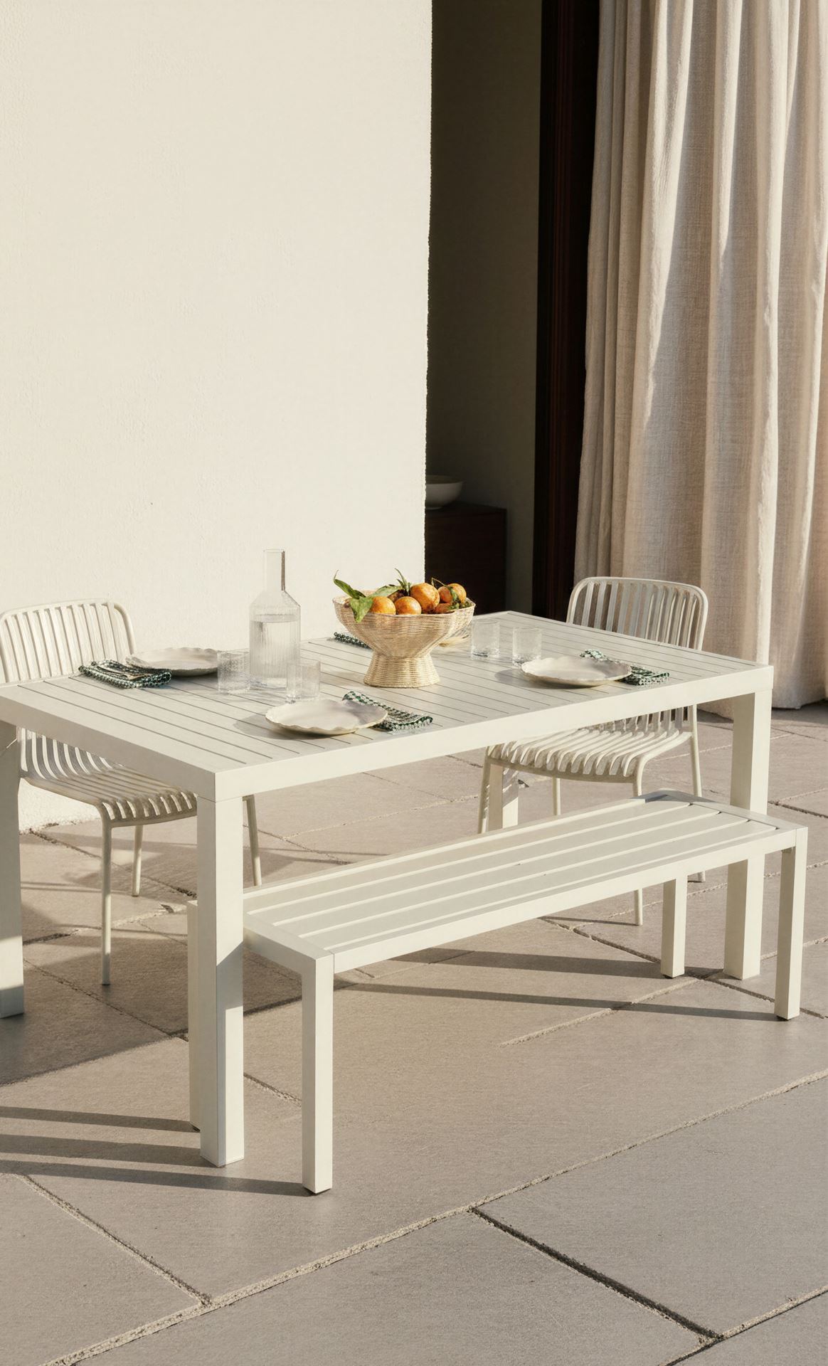 Trädgårdsbänk offwhite - 2