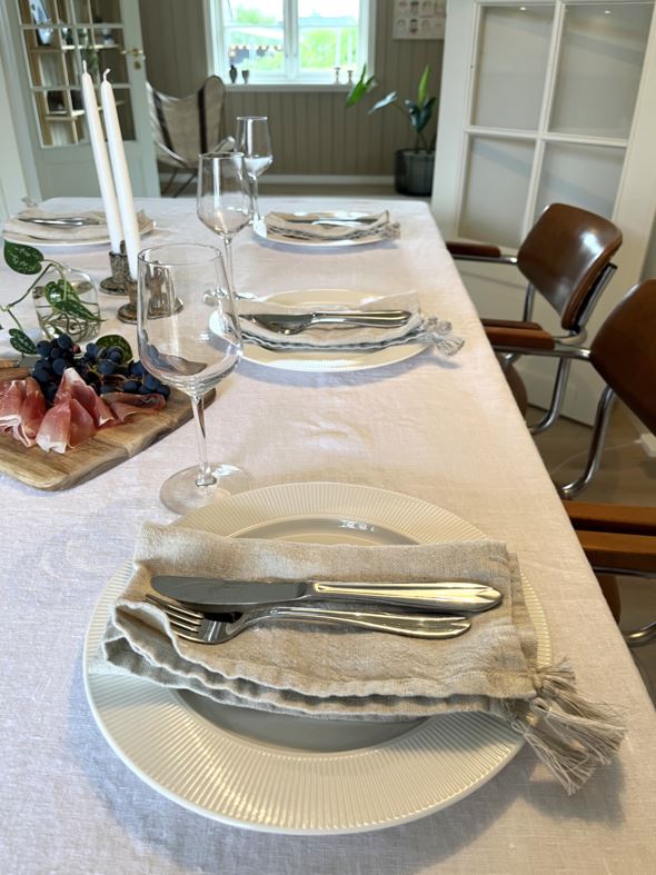 Linneduk natur - 160x350 cm natur - 1