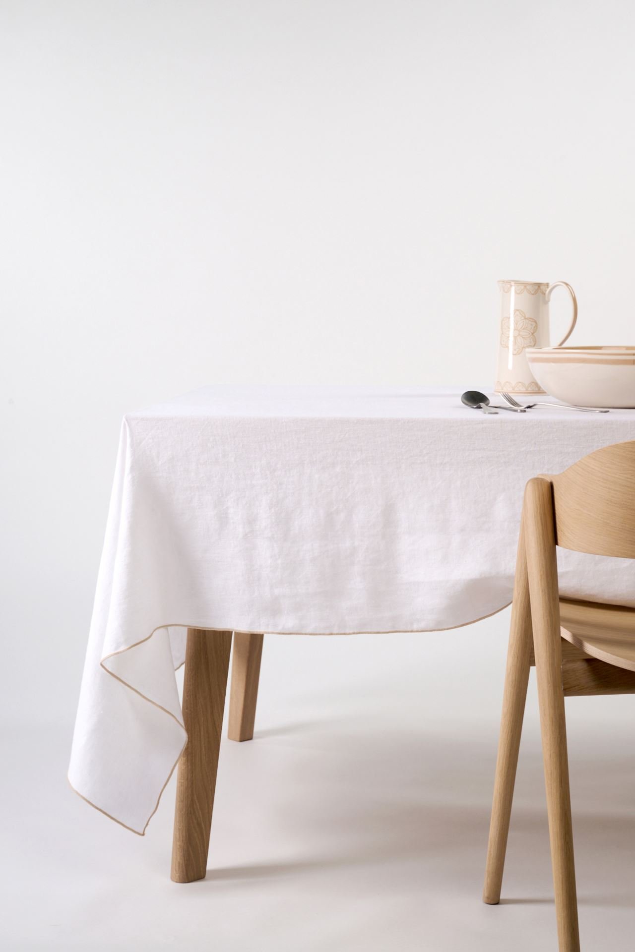 Linneduk beige - 140x350 cm beige - 1