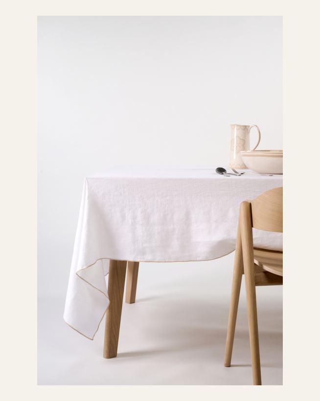 Linneduk beige - 140x350 cm beige - 1