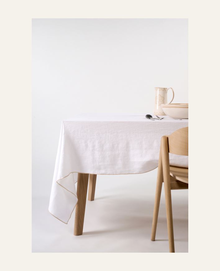 Linneduk beige - 140x250 cm beige - 1