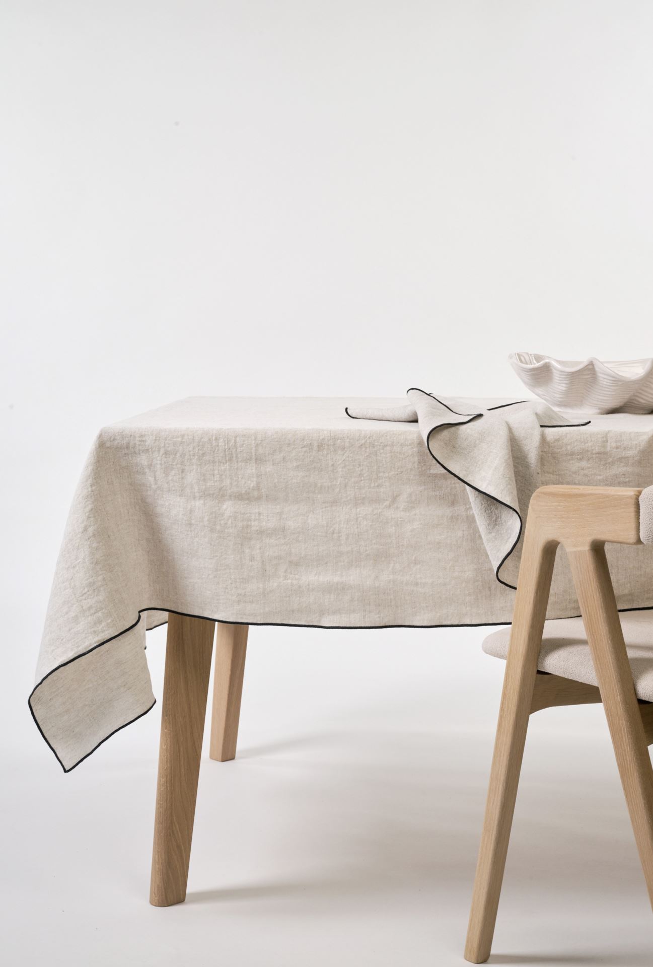 Linneduk natur - 140x350 cm natur - 1