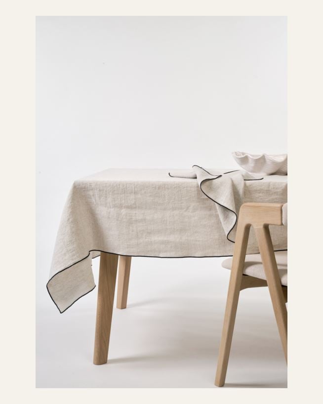 Linneduk natur - 140x350 cm natur - 1