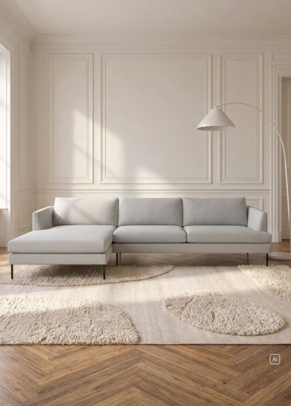 Soffa schäslong vänster beige - 3