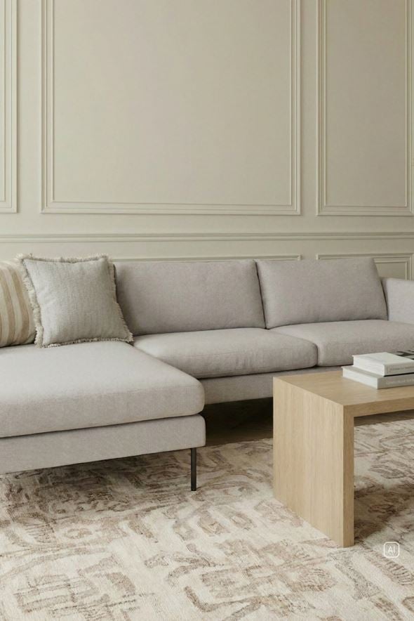 Soffa divan vänster beige - 4