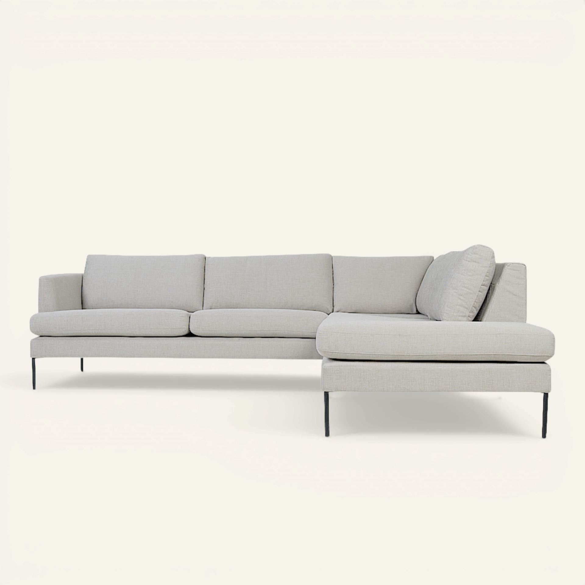 Soffa divan höger beige - 269x220x80 cm beige - 1