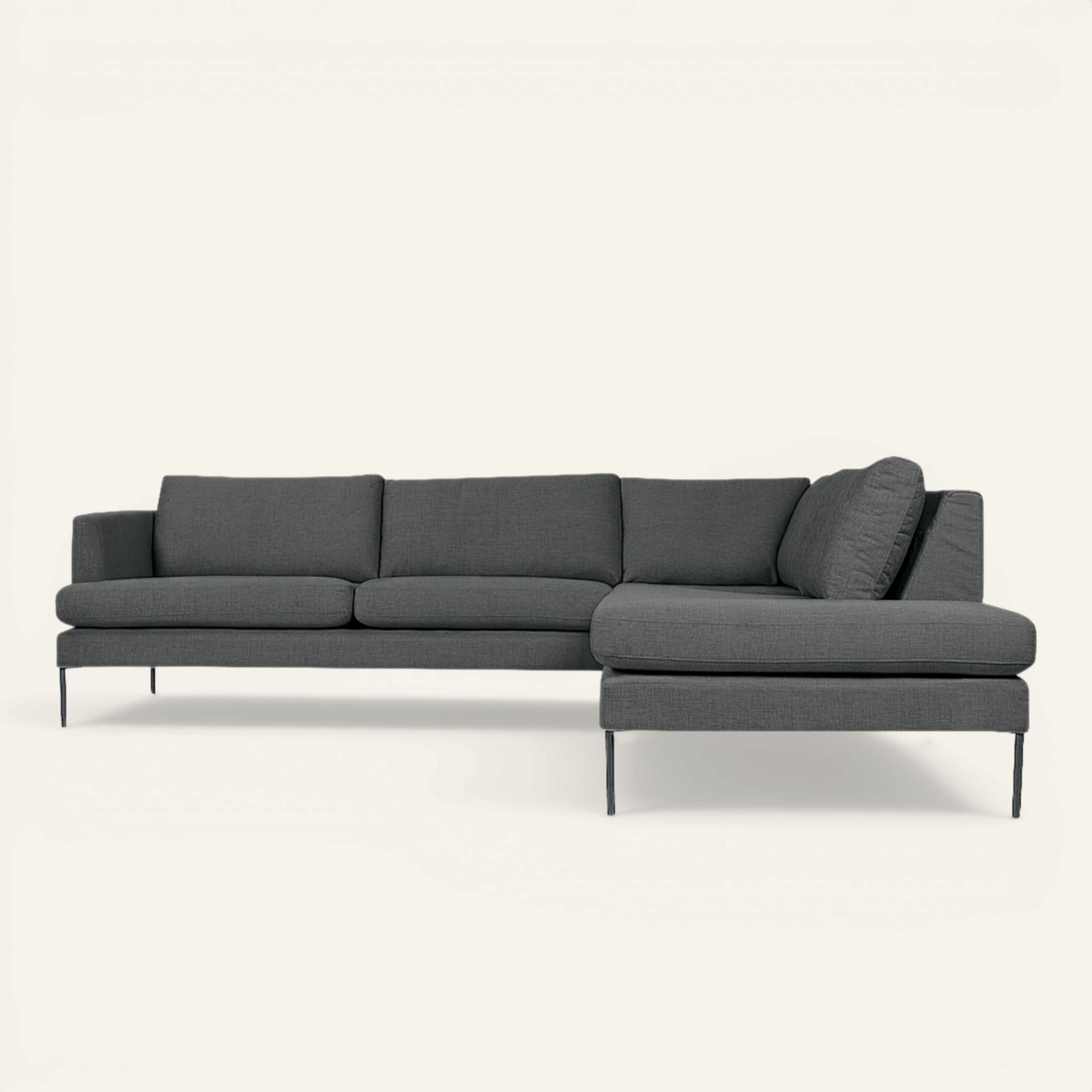 Soffa divan höger grå - 269x220x80 cm grå - 1