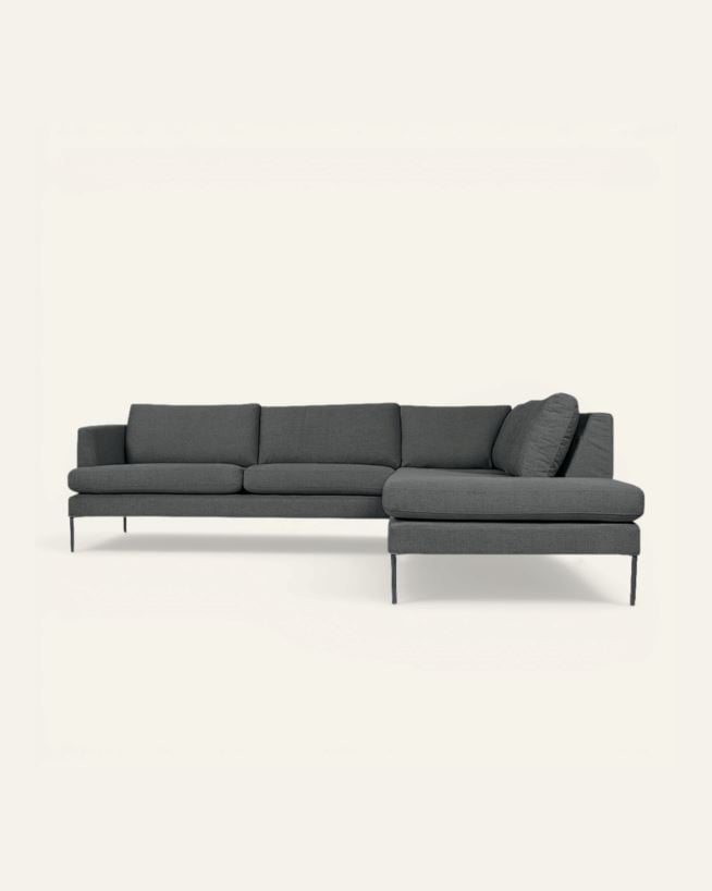 Soffa divan höger grå - 269x220x80 cm grå - 1