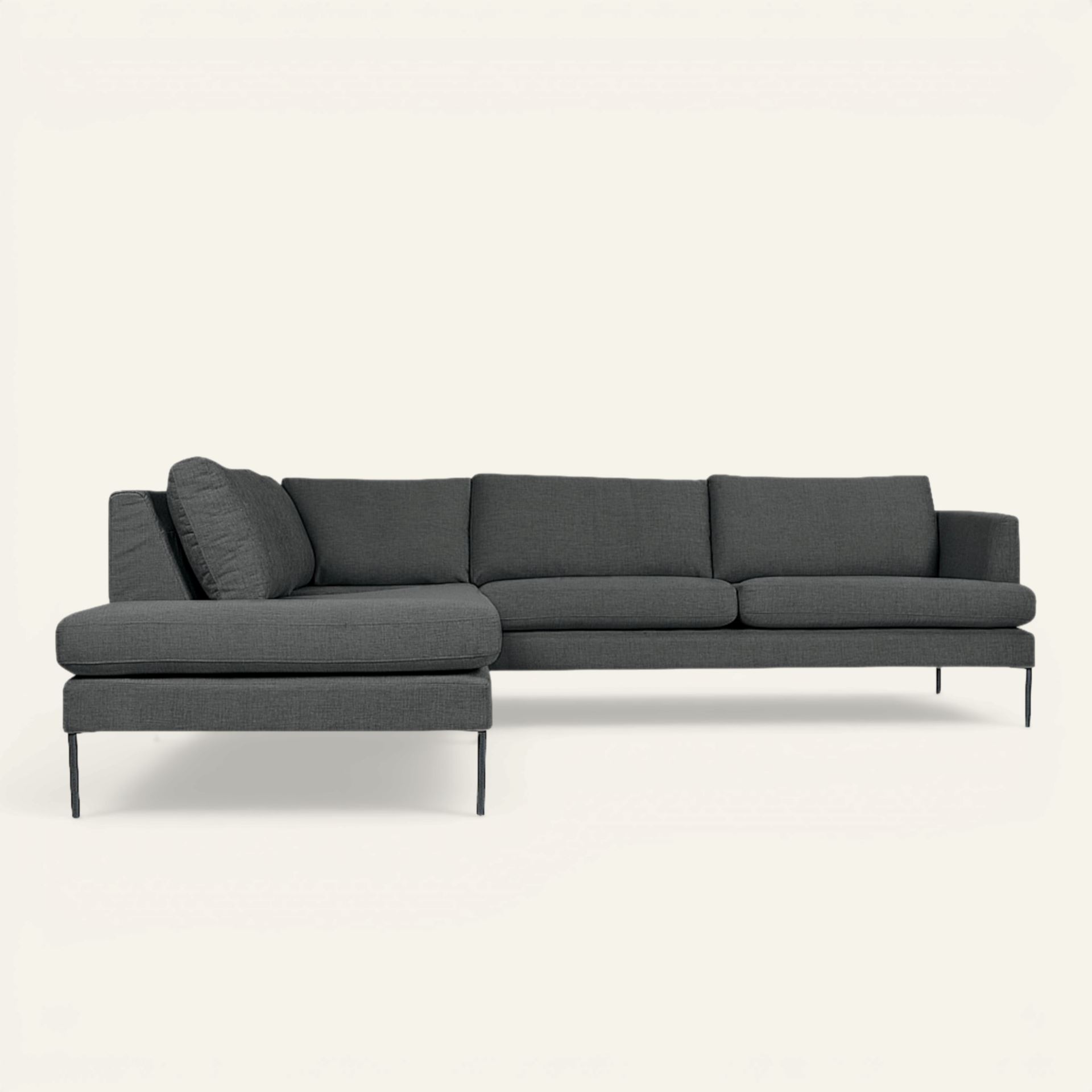 Soffa divan vänster grå - 269x220x80 cm grå - 1