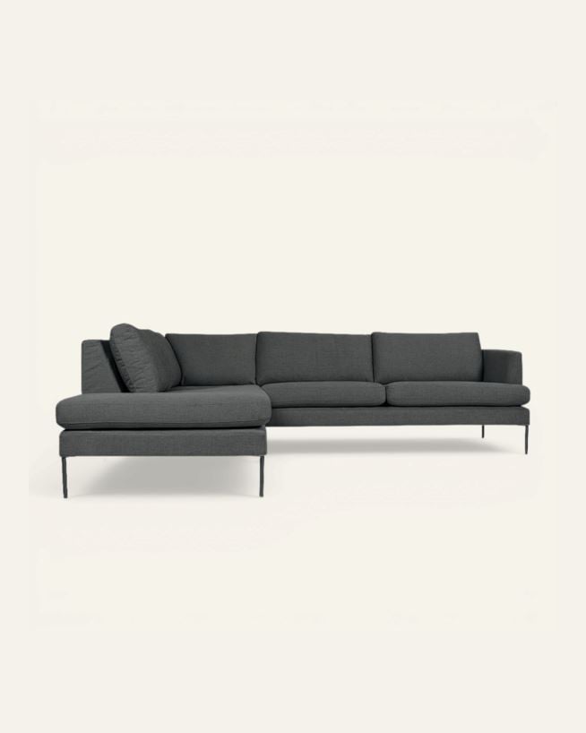 Soffa divan vänster grå - 269x220x80 cm grå - 1