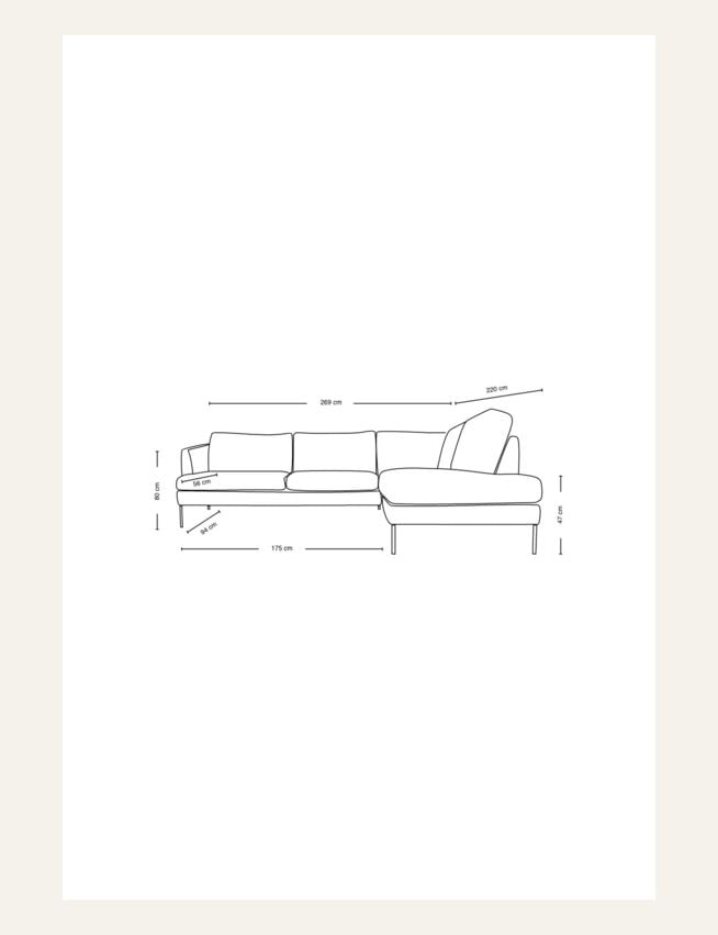 Soffa divan höger beige - 8