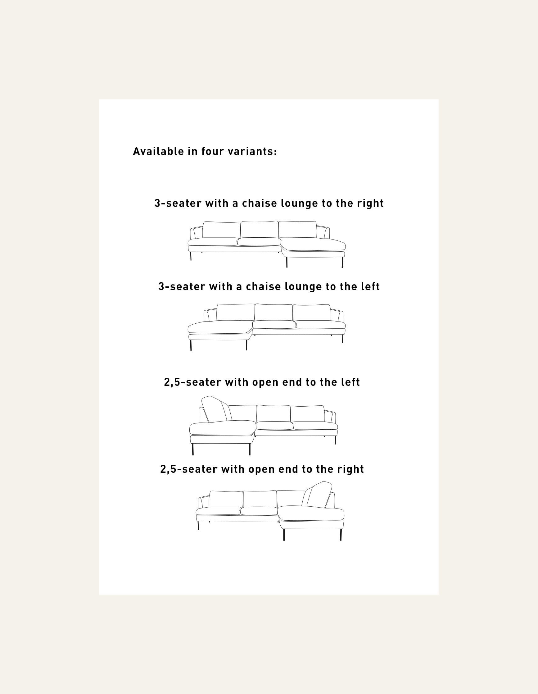 3-sits soffa beige - 6