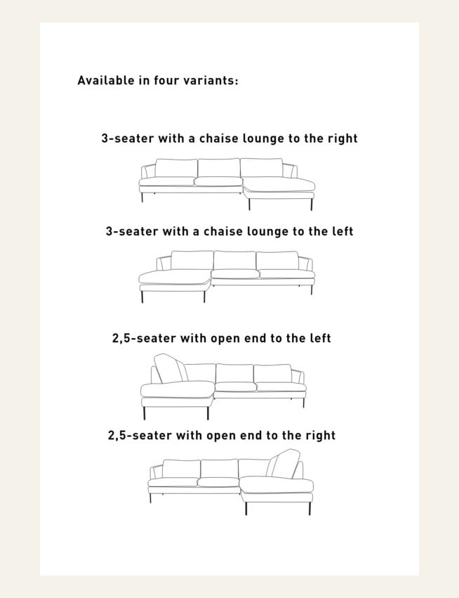 Soffa divan vänster beige - 8