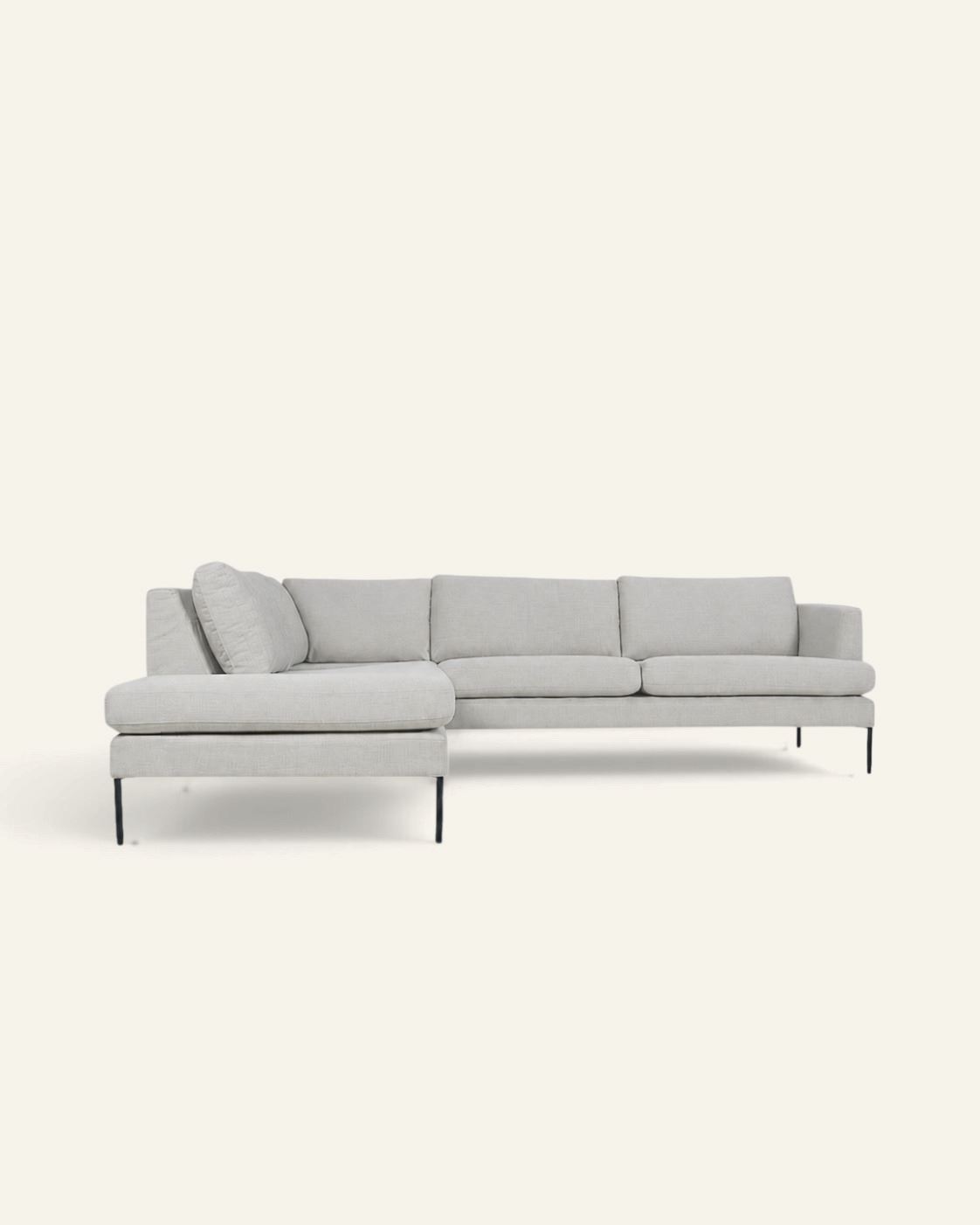 Soffa divan vänster beige - 269x220x80 cm beige - 1