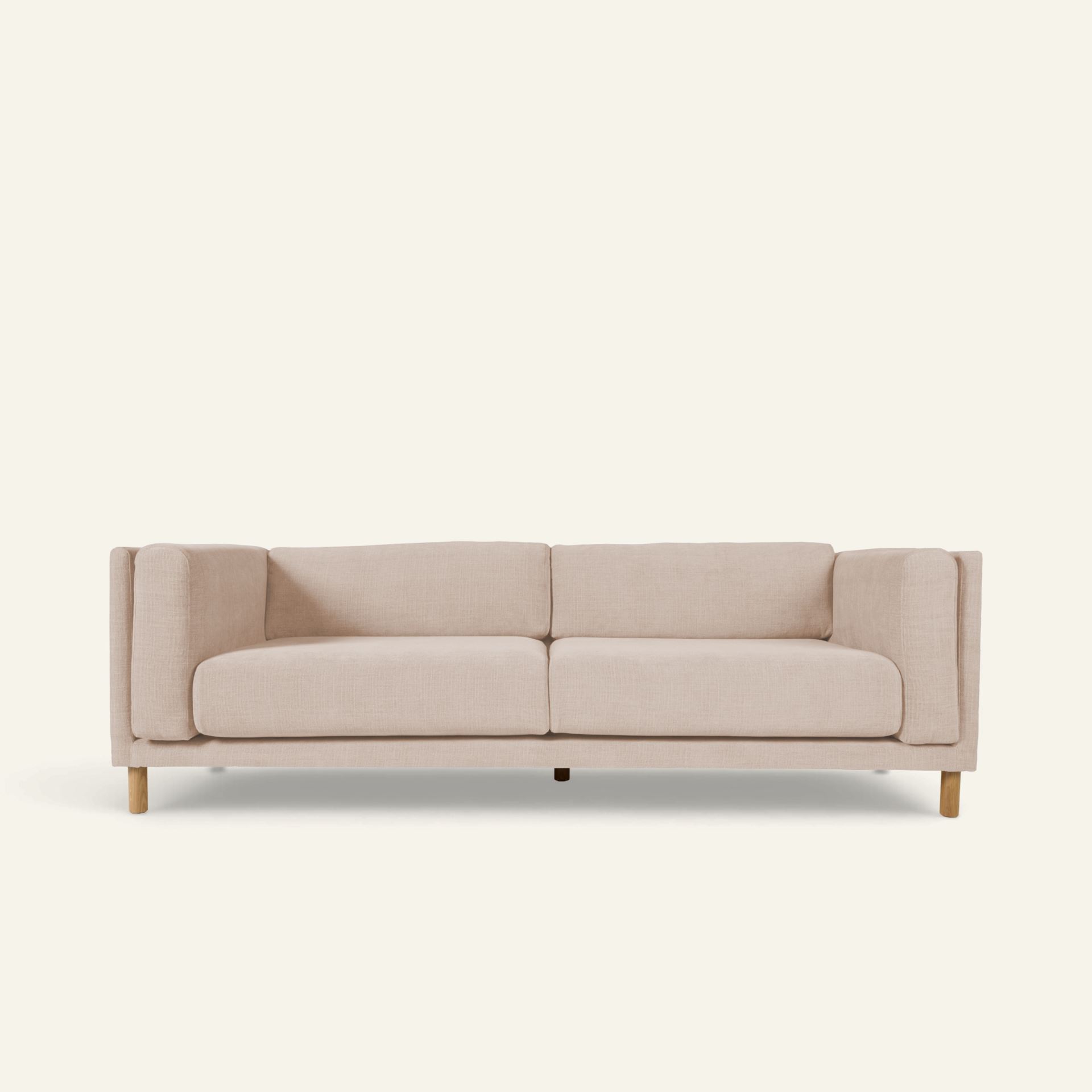 3-sits soffa ljusbeige - 221x88x68 cm ljusbeige - 1