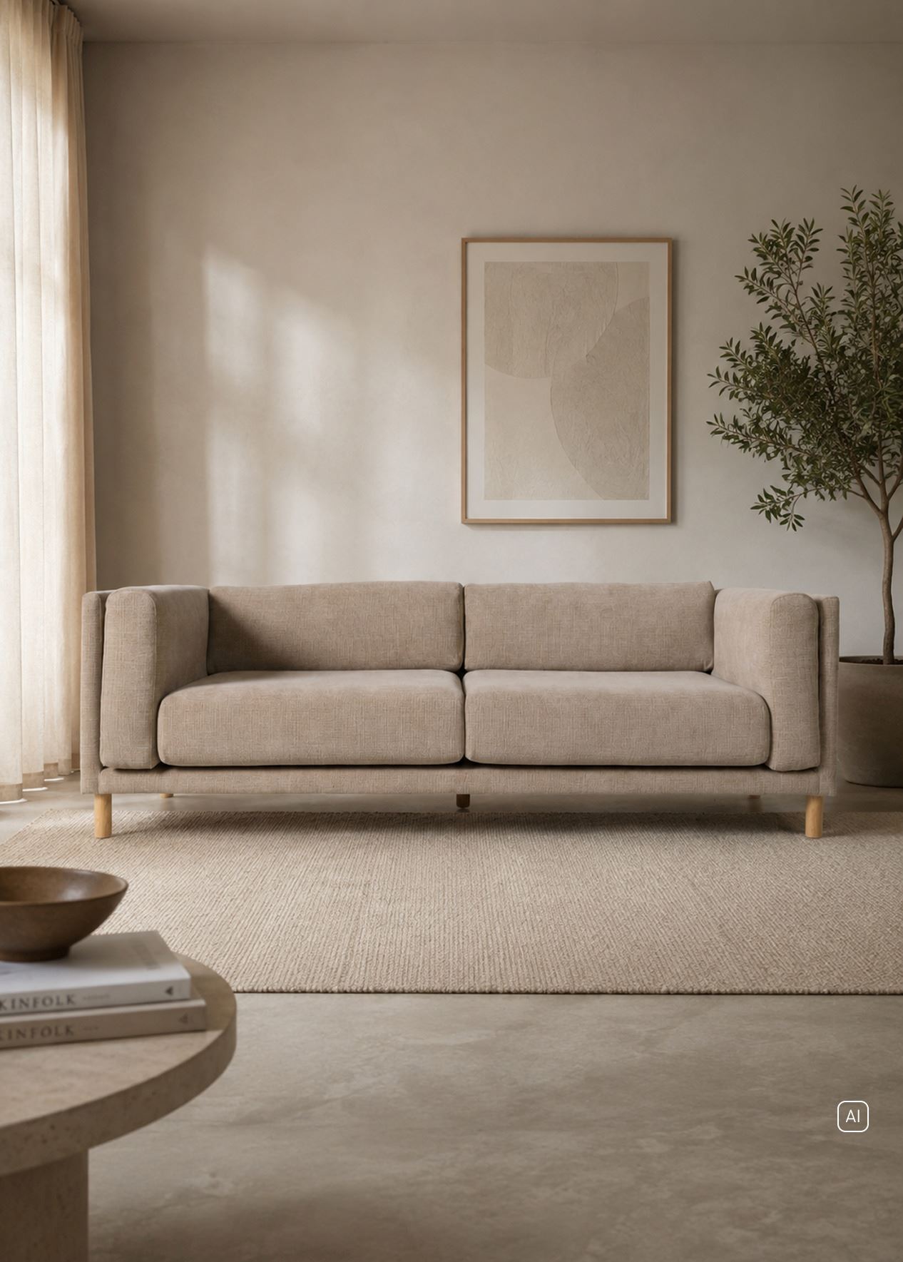 3-sits soffa taupe - 2