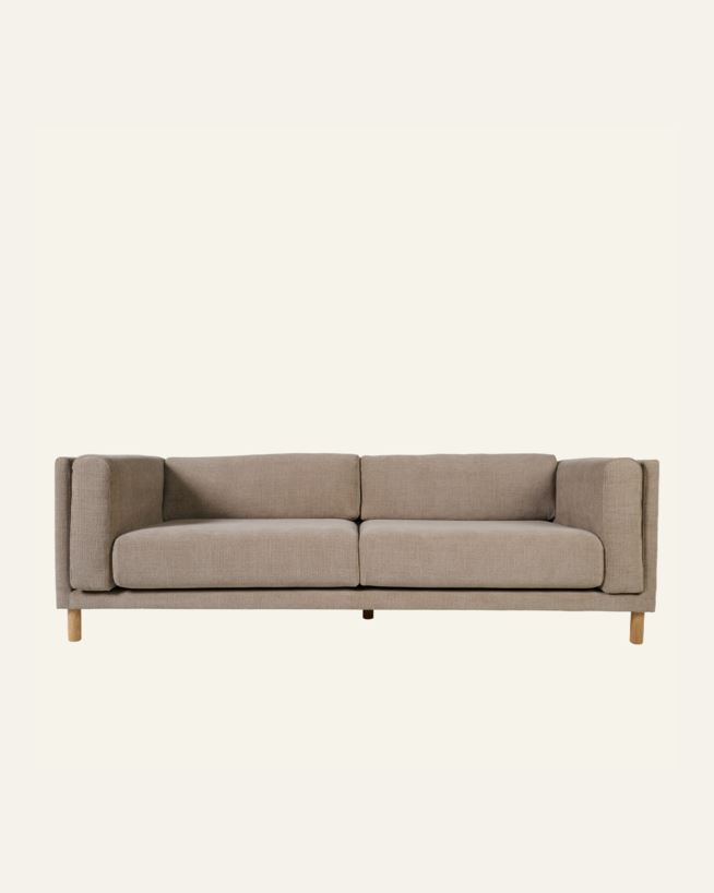 3-sits soffa taupe - 221x88x68 cm taupe - 1