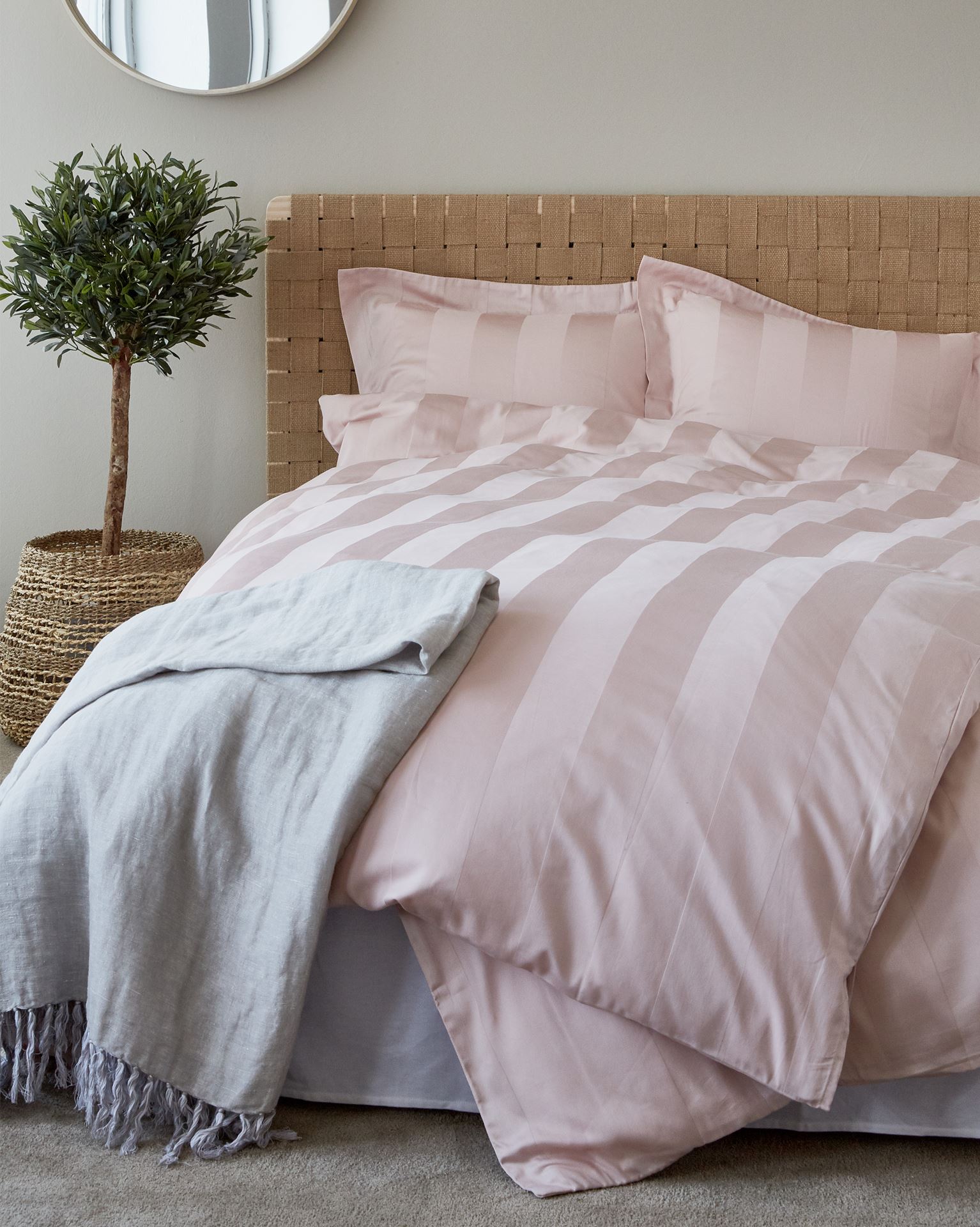 Påslakanset i satin puderrosa - 2