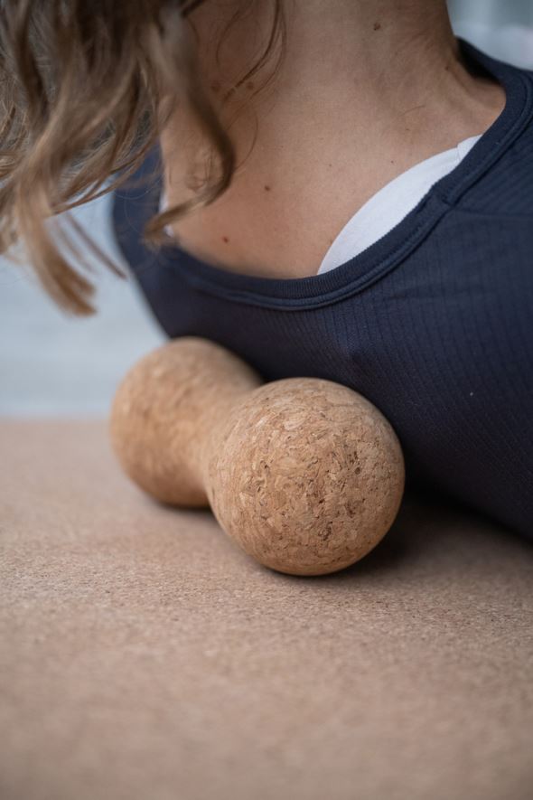 Dubbel massageboll natur - 2