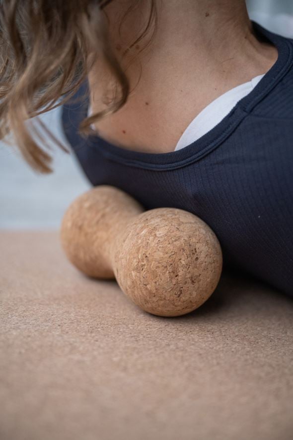 Dubbel massageboll natur - 2