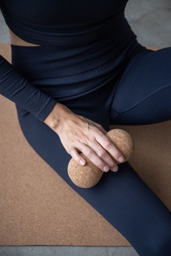 Dubbel massageboll natur - 4