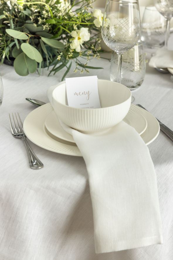 Linneservett  vit - 3