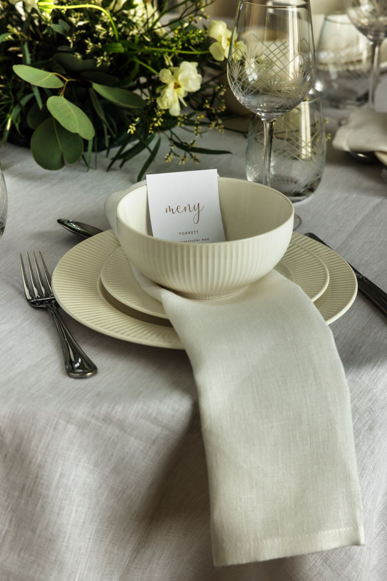 Linneservett vit - 3