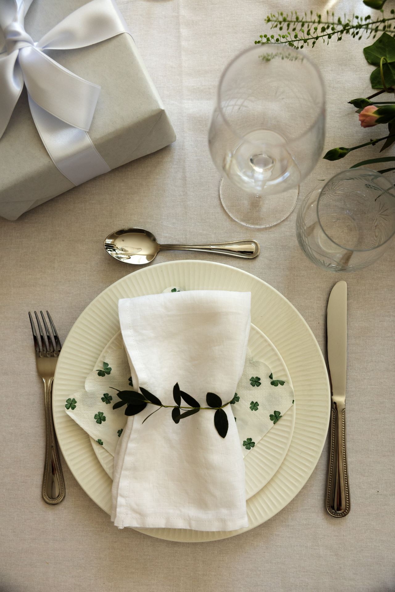 Linneservett vit - 4