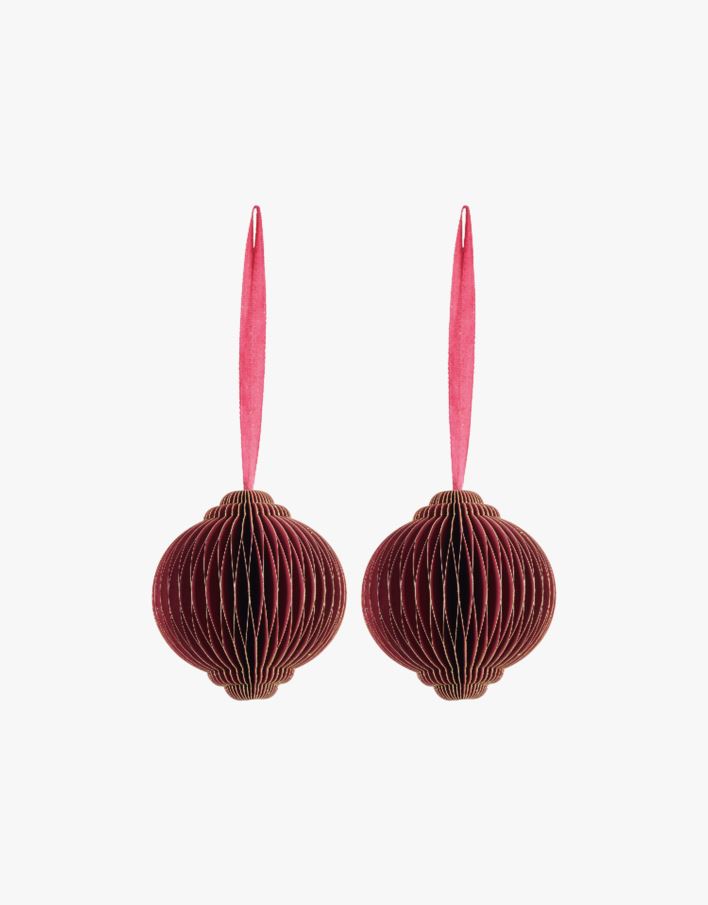 Paper grace 2pk julgransdekoration burgundy - 8 cm burgundy - 1