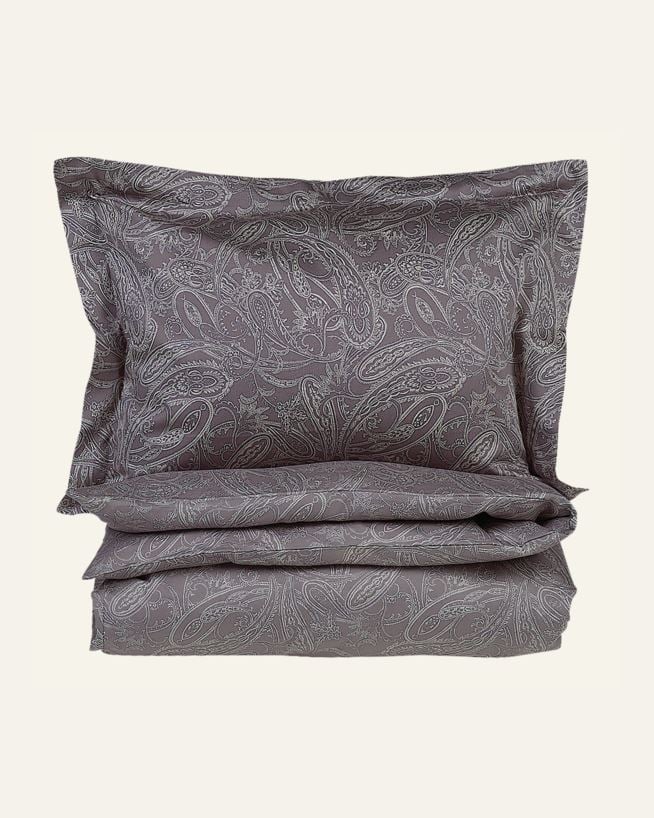 Påslakanset i egyptisk bomull satin grå - 150x210 cm grå - 1