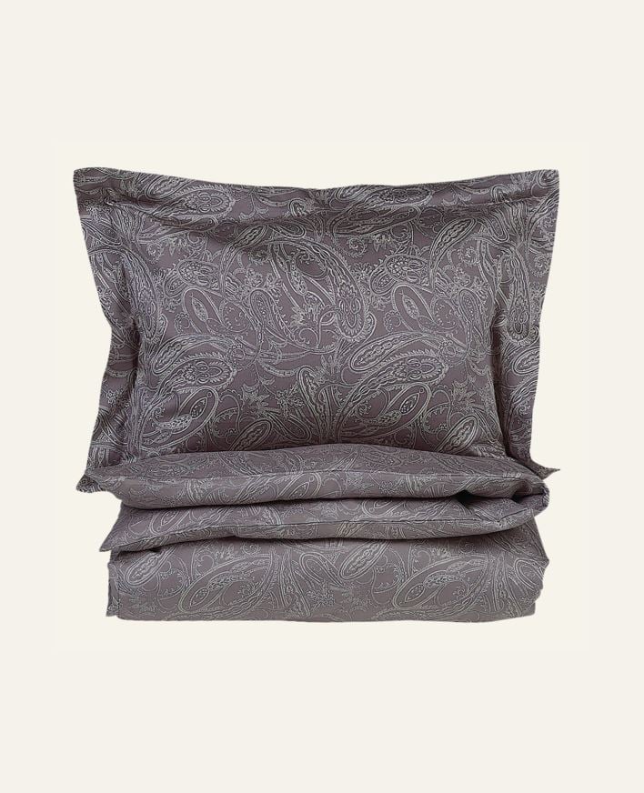 Påslakanset i egyptisk bomull satin grå - 150x210 cm grå - 1