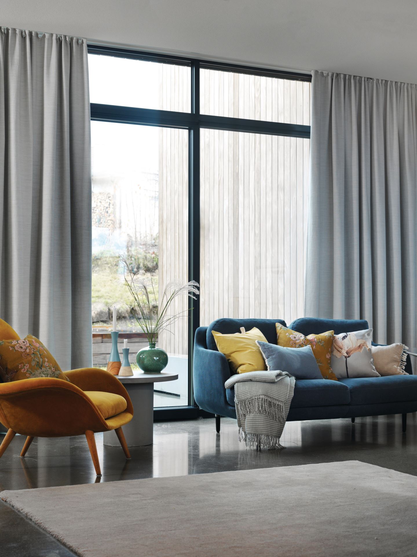 Ljusdämpande gardin ljusgrå - 2