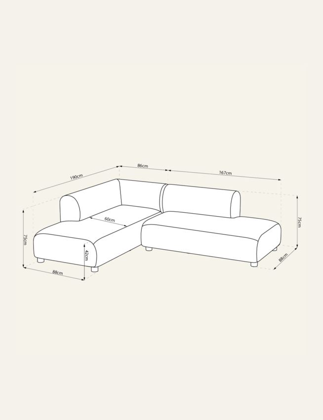 Hörnsoffa beige - 5