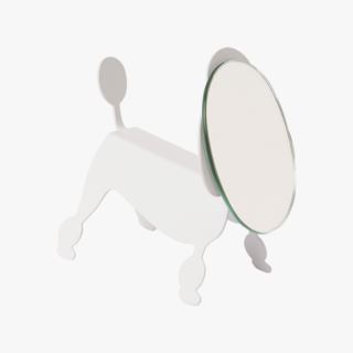 Mikkel dog mirror, White spegel vit