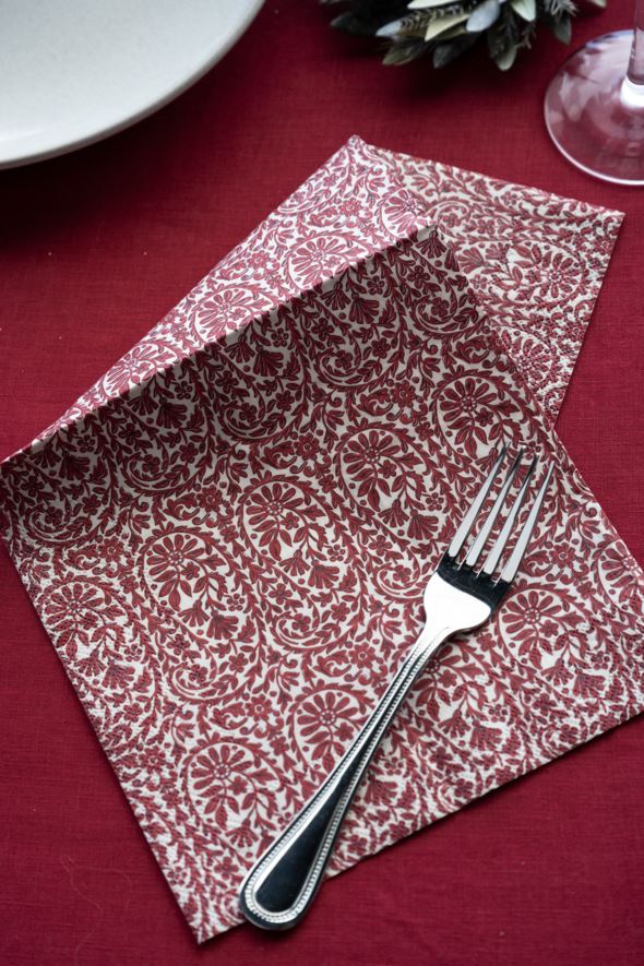 Middagsservetter multi/röd - 2