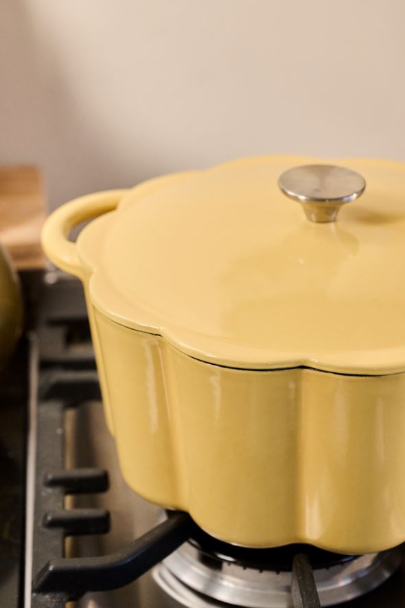 Gjutjärnsgryta rund gul - 3