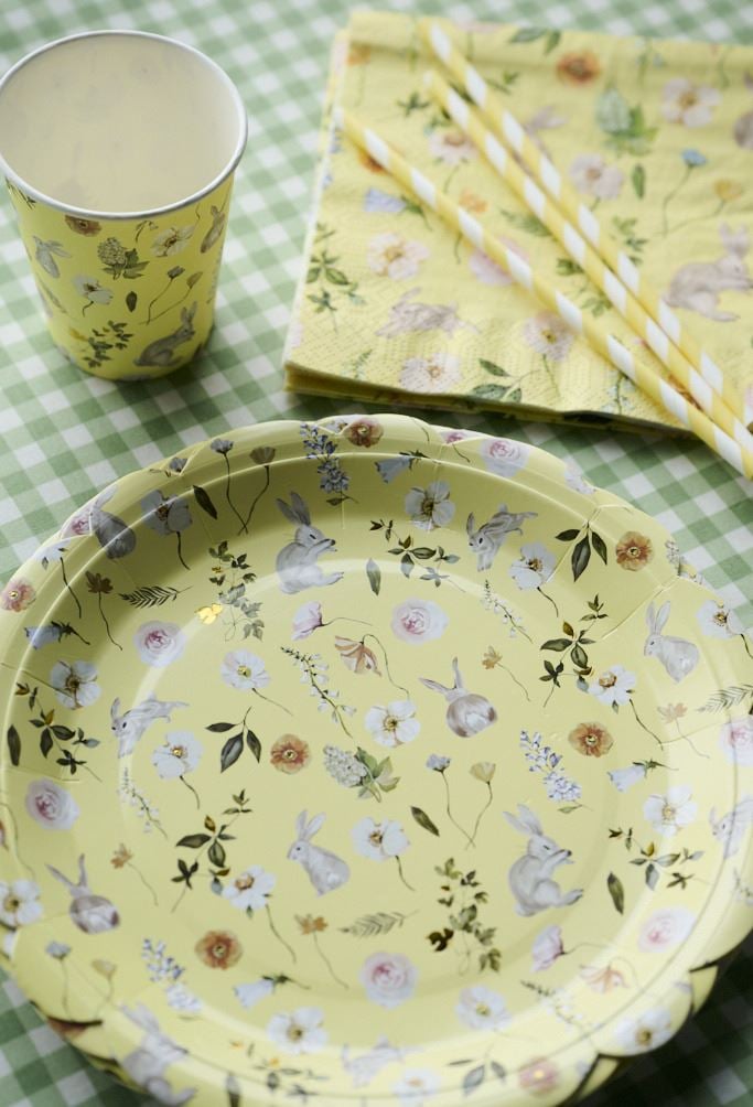 Papperstallrik 8pk multi/gul - 2