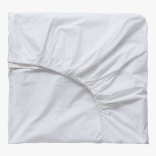 Percale dra-på-lakan vit