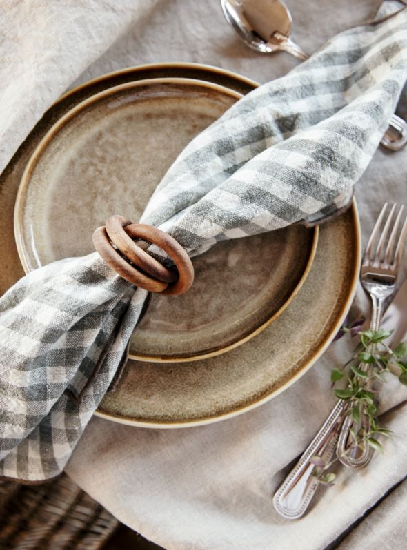 2-pack servettringar natur - 2