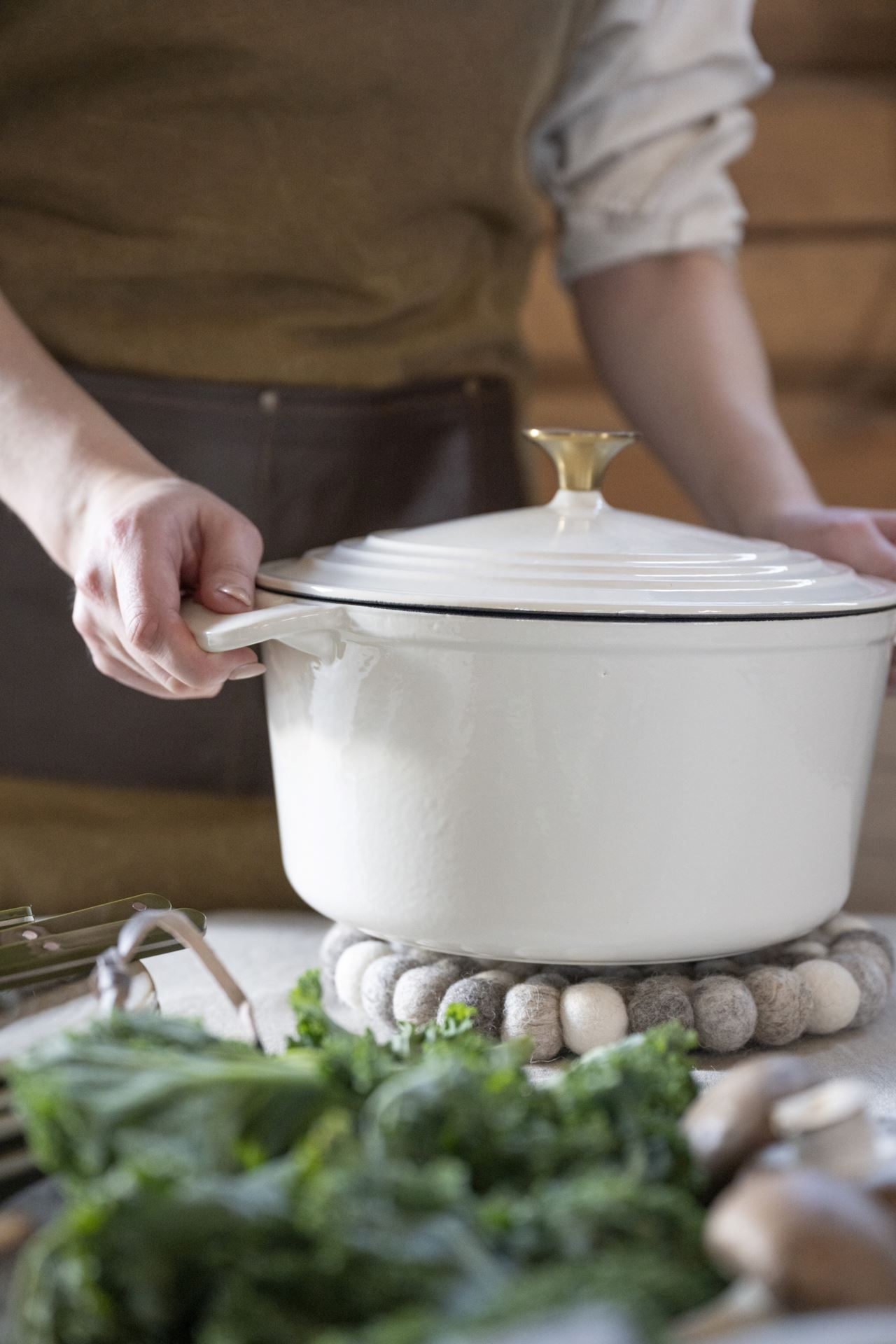 Gjutjärnsgryta rund creme - 2