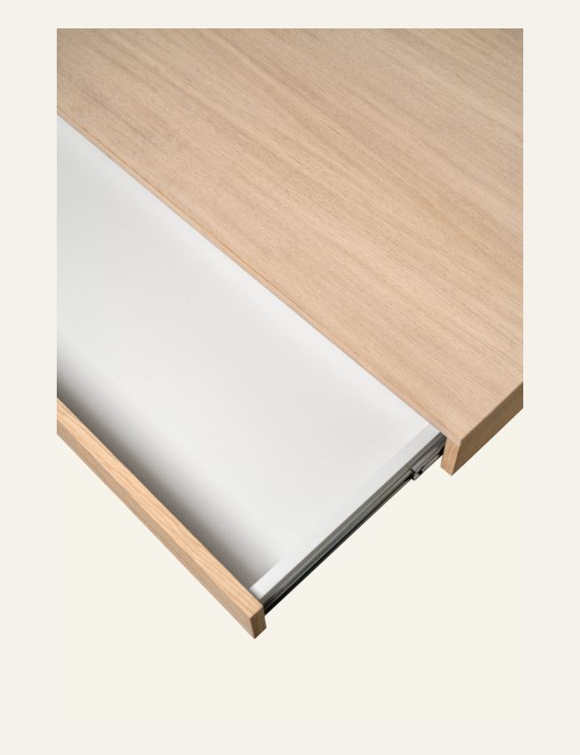 Hyllsystem skrivbordsskiva med låda natur - 2