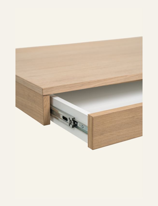 Hyllsystem skrivbordsskiva med låda natur - 5