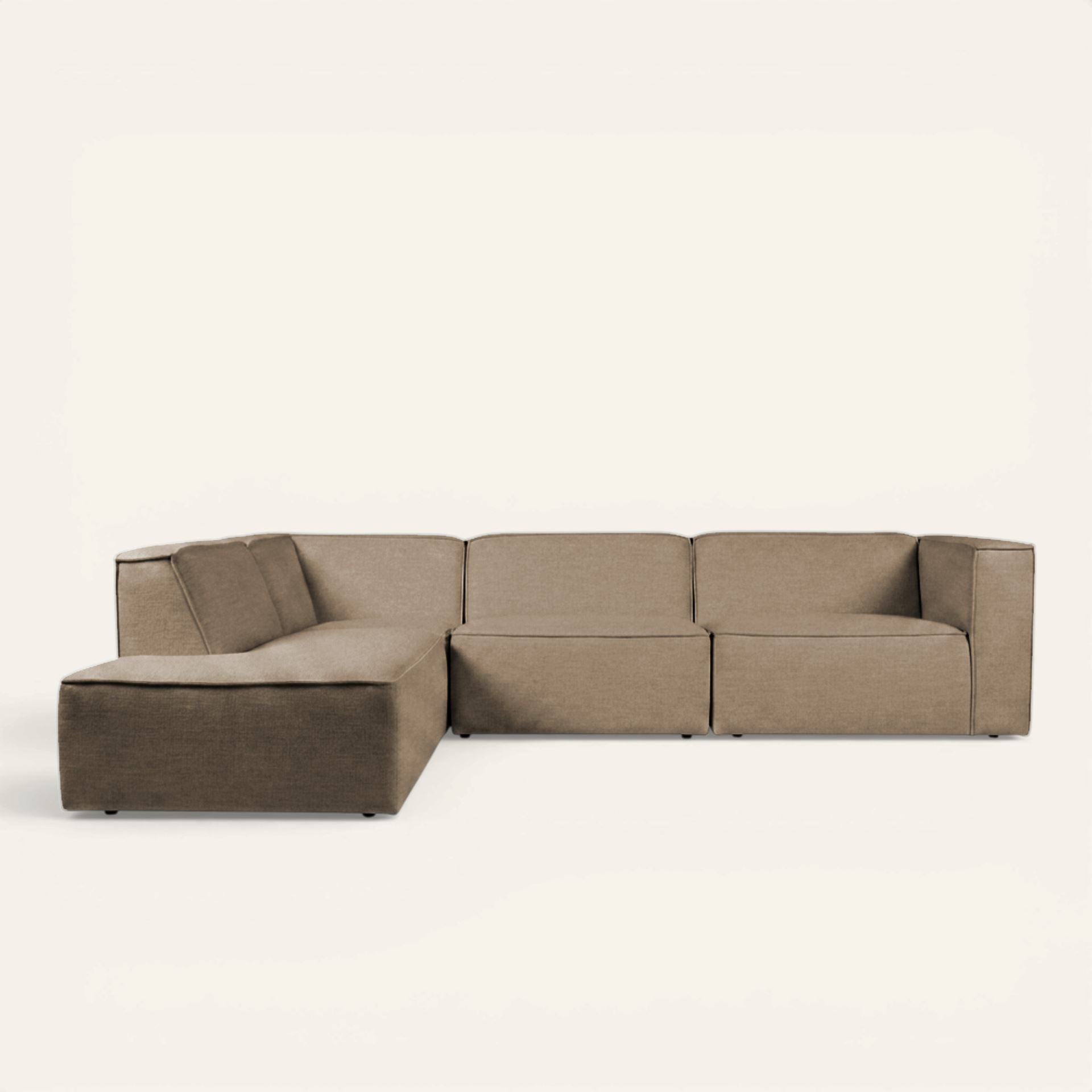 Modulsoffa 4 delar öppen ände vänster taupe - 293x227x73 cm taupe - 1