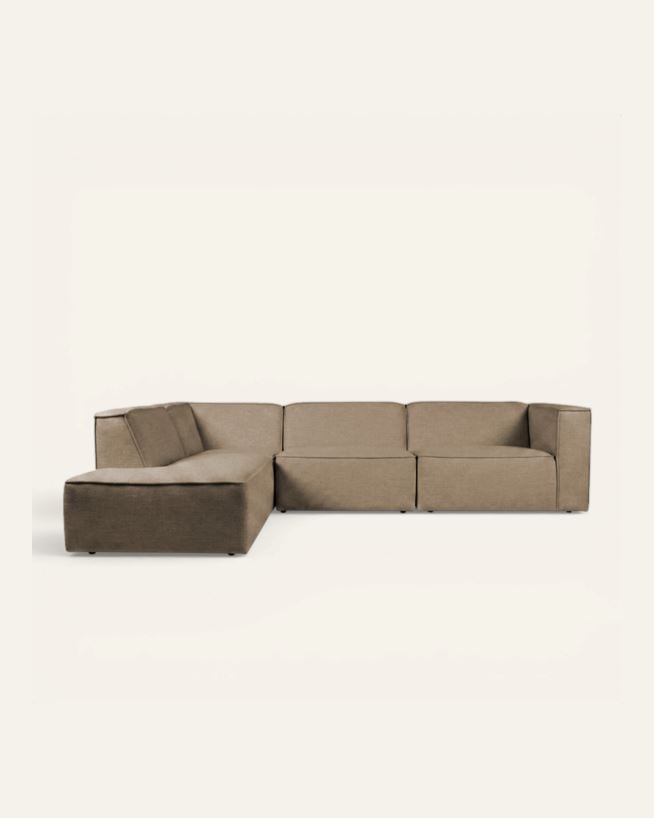 Modulsoffa 4 delar öppen ände vänster taupe - 293x227x73 cm taupe - 1