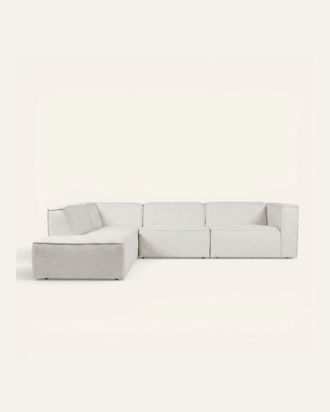 Modulsoffa 4 delar öppen ände vänster natur - 293x227x73 cm natur - 1
