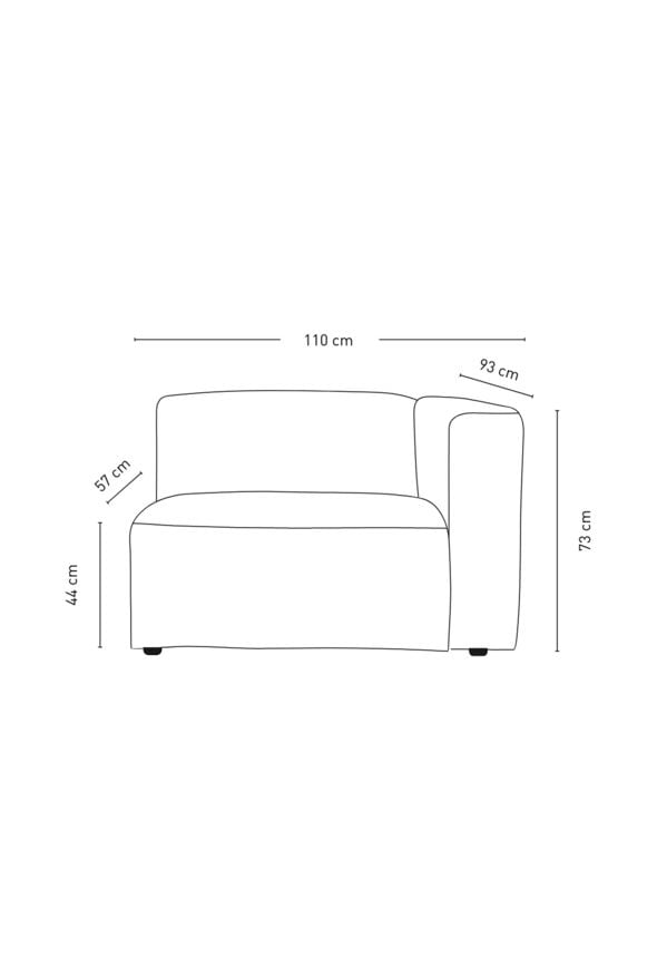 Modul 1,5-sits armstöd höger natur - 3