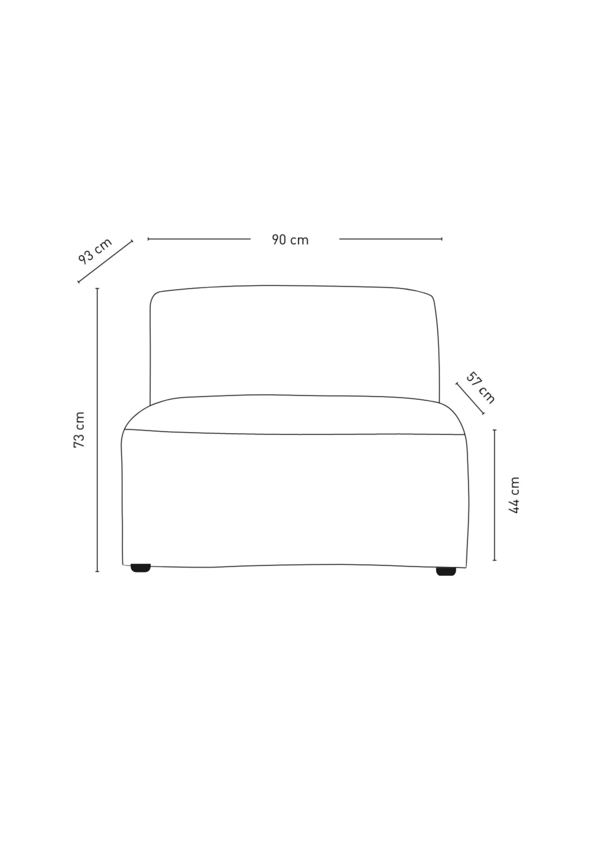 Modul 1,5-sits utan armstöd grå - 2
