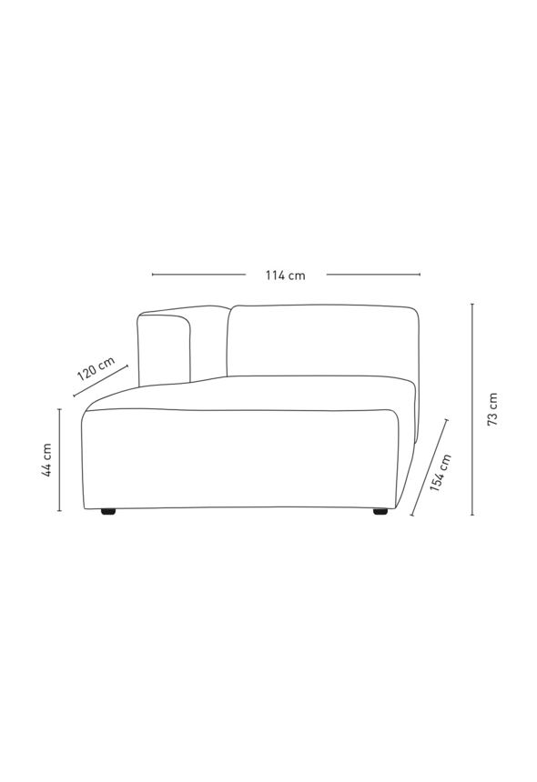 Modul 1,5-sits med vänster armstöd natur - 3